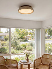 Travira Sculptural Travertine Ceiling Fixture - Soft Ambient Light for Bedroom Living Room or Entryway